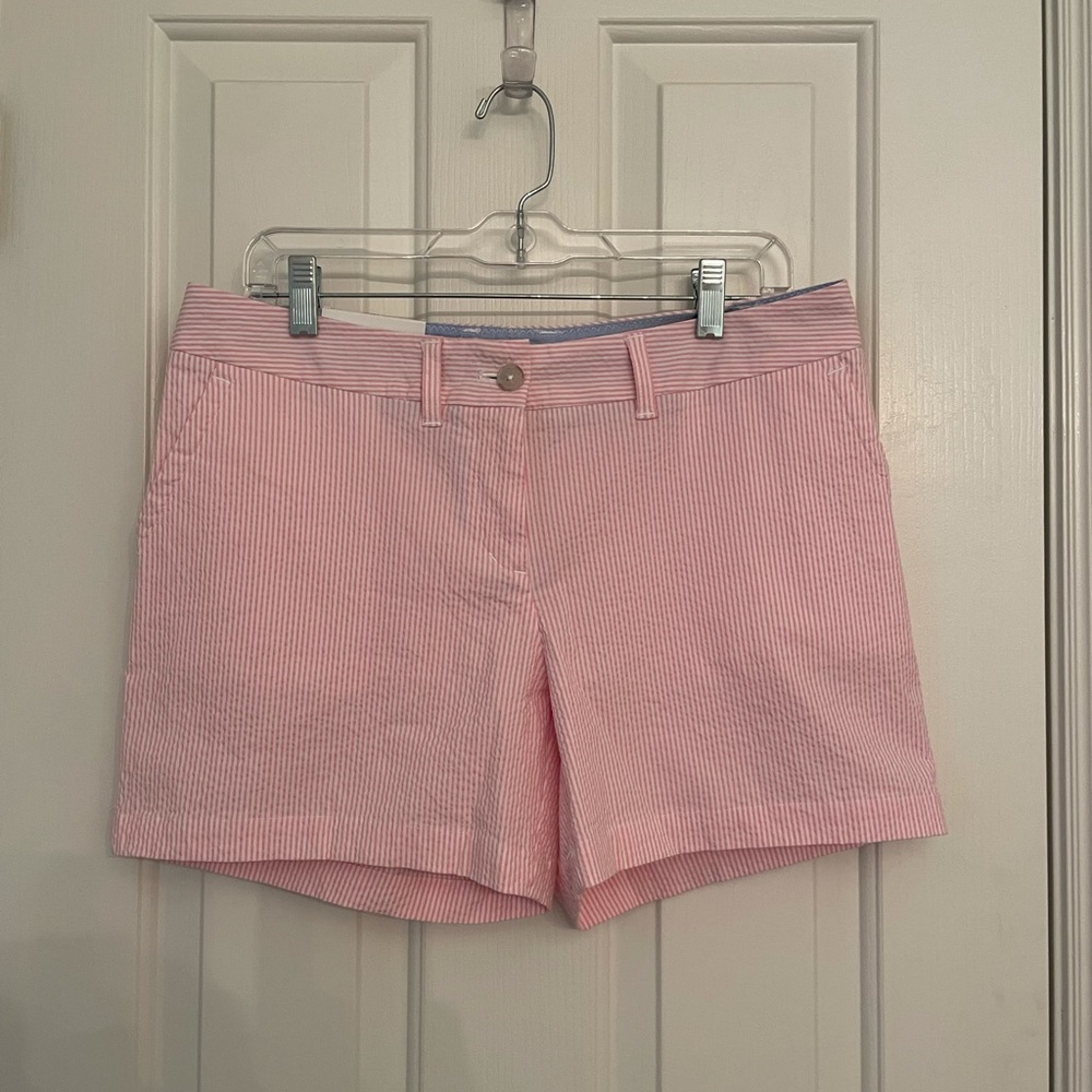 Southern Tide Pink Striped Seersucker Women's Shorts